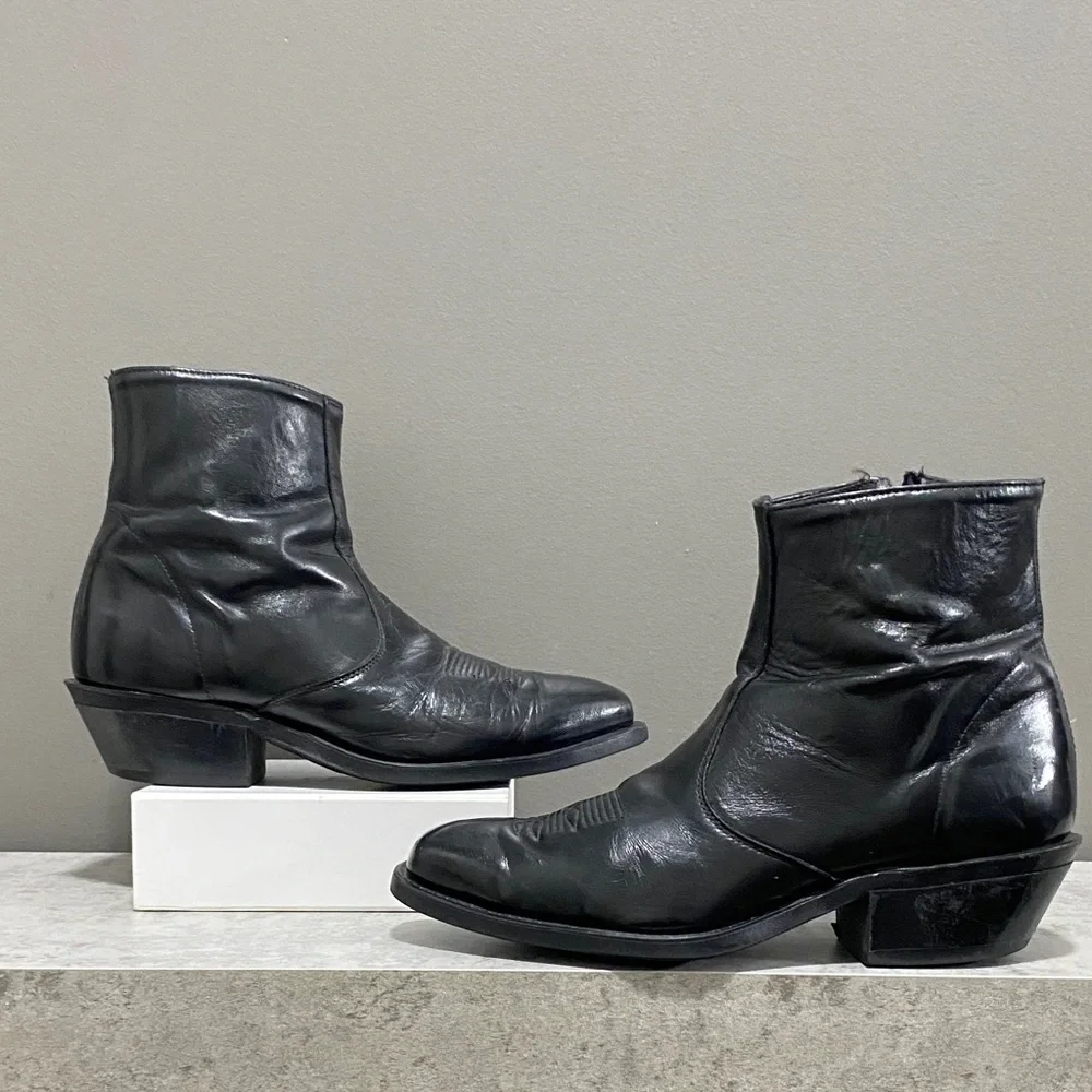 Laredo Black Leather Men's Country Western Boots Size 10EE